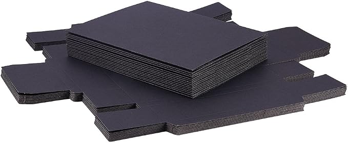 BENECREAT Kraft Paper Drawer Box, Black, Gift Packaging, 6x3x1.5, 16 Pack | Festival Gift Wrapping Drawer Boxes, Soap Jewelry Packaging, Wedding Party Favors, Christmas Wedding Gift Packaging