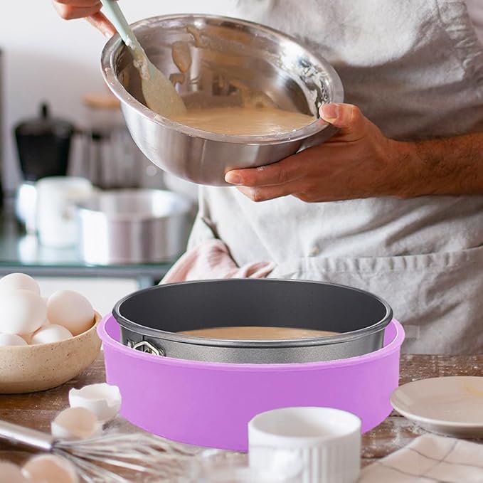 Silicone Cheesecake Pan Protector for 9 inch and 9.5 inch Round Springform Pan, Cheesecake Water Bath Protector,Baking Accessories Preventing Water Entry,10 inch