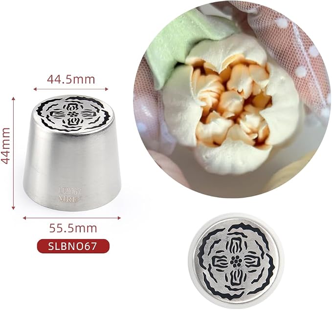 1 Piece Stainless Steel XXL Russian Flower Icing Tips,Pastry Frosting Piping Nozzles for Cake Marshmallow Bouquet, Cake Decorating Tips Baking Tools,Flower Frosting Nozzles for Decorating
