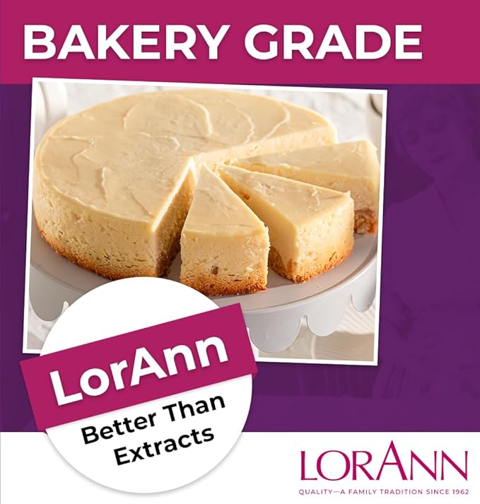 LorAnn Oils Cream Cheese Bakery Emulsion: True Essence, Ideal for Boosting Fruit Tones in Cakes, Cookies & Desserts, Gluten-Free, Keto-Friendly, Extract Substitute Essential for Your Kitchen, 16 Oz