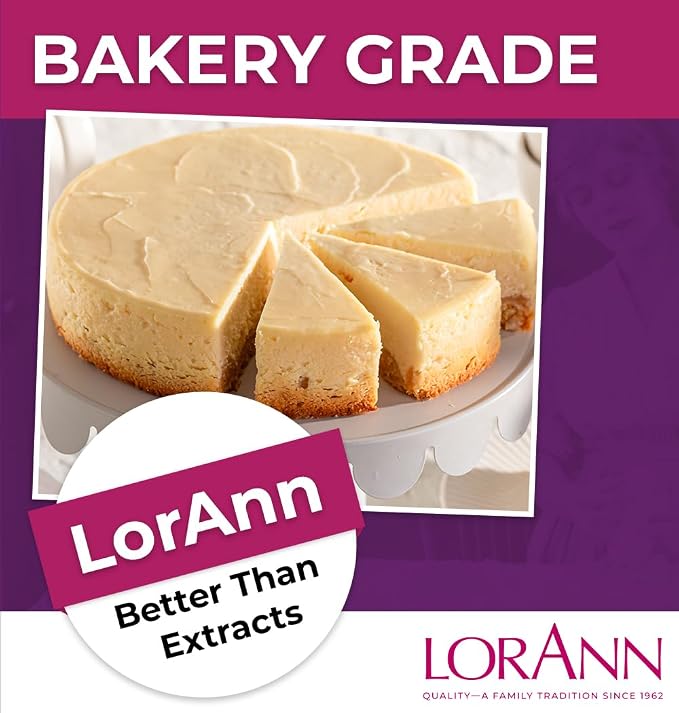 LorAnn Oils Cream Cheese Bakery Emulsion: True Essence, Ideal for Boosting Fruit Tones in Cakes, Cookies & Desserts, Gluten-Free, Keto-Friendly, Extract Substitute Essential for Your Kitchen, 4 Oz
