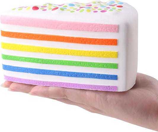 Anboor 5.5" Rainbow Sprinkles Cake Squish Slow Rising Scented Kawaii Fiidget Toys for Kids Adults Autism Birthday Gifts