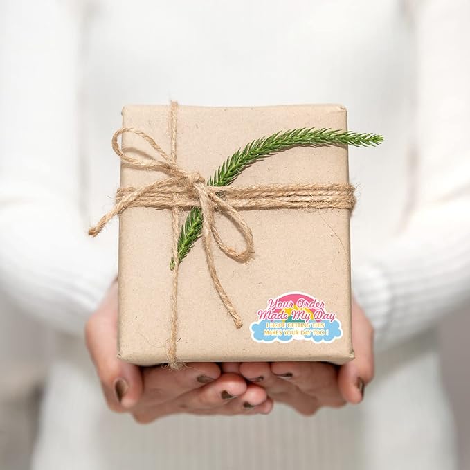 Your Order Made My Day Stickers, Cute Thank You Your Order Stickers for Mail Envelopes Shipping Business Package Packaging 500 PCS