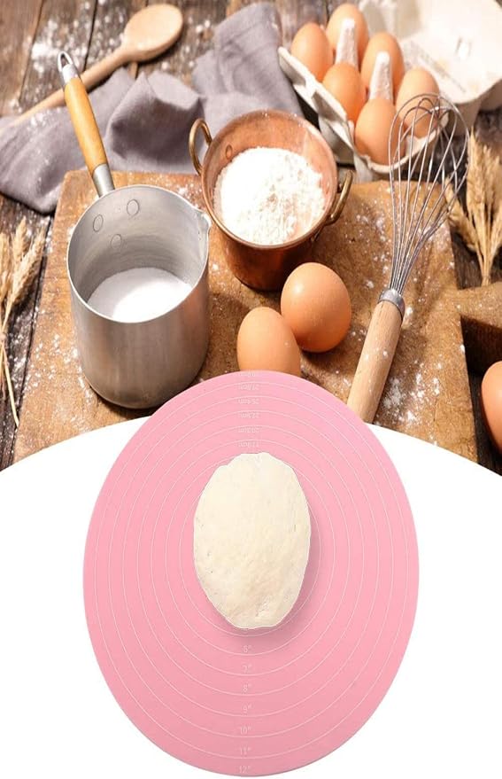 Silicone Baking Mat Cake Mat Silicone Cake Mat Silicone Baking Mat with Measurements for CakeTurntable Stand Non-Stick Heat Resistant Pastry Baking Sheet -Green