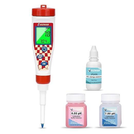 UIUZMAR Food pH Meter Digital pH Tester for Food Fermentation Spear pH Probe for Sourdough and Bread Dough Food Acidity Tester Professional pH Reader for Solid and Liquid