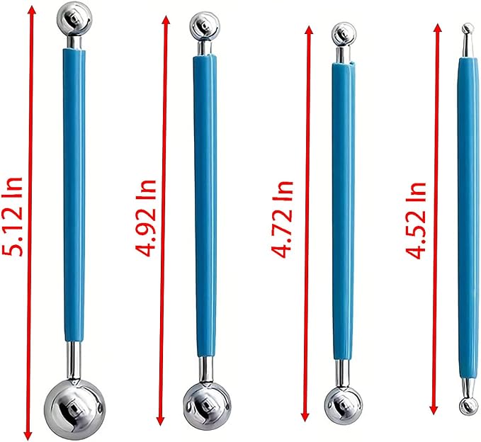 Cake Decorating Tool Set, 12 Pcs Plastic and Stainless Steel Fondant Tool, Clay Sculpting Tools Kits and Pottery Sculpture Tools (12)