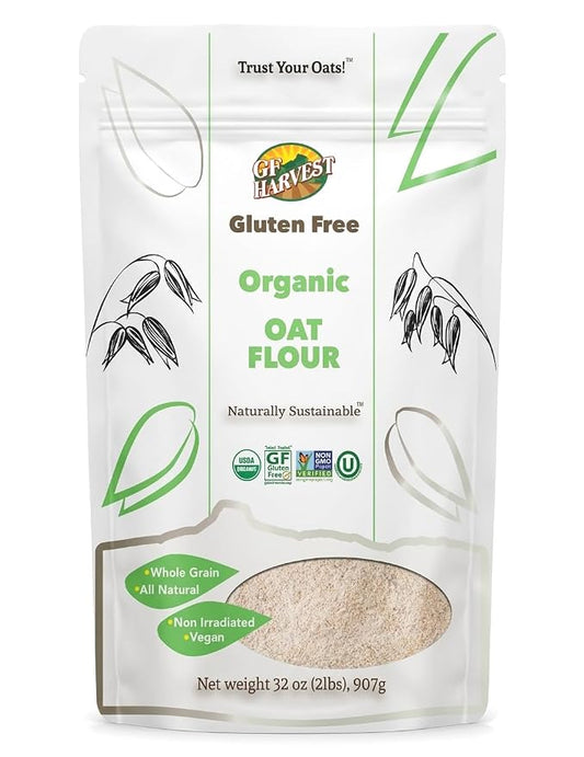 GF Harvest Gluten Free Organic Whole Grain Oat Flour, 32 Ounce Bag