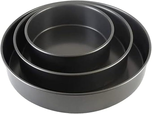 Chicago Metallic Professional Nonstick Round Cake Pan Set, 3-Piece Bakeware Set with 6 Inch, 8 Inch, and 10 Inch Pans, Heavy-Weight Aluminized Steel for Even Baking