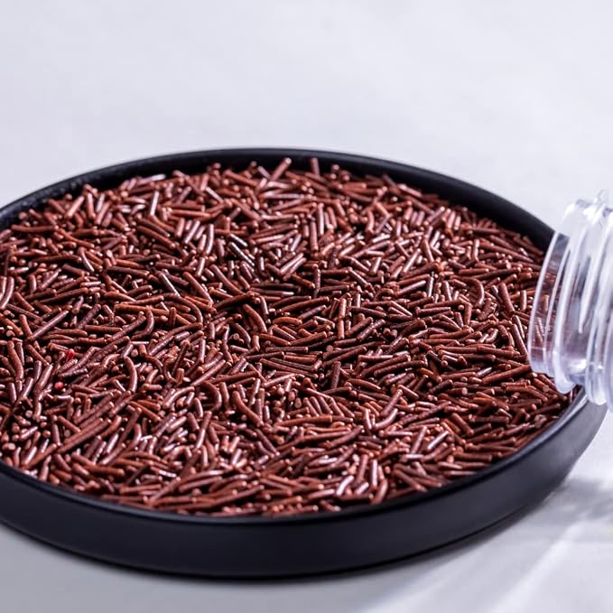 Christamas Brown Jimmies Sprinkles,Cake Sprinkles,Cookie Sprinkles,Edible Candy Sugar Pearls Sprinkles Holiday Sprinkles for Baking ake Cupcake Decorationg Cupcake Cake Topper(Brown)