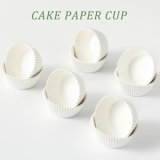 1000 Count White Paper Cupcake Liners, Standard Size 1.4 Inch, Unbleached Baking Cups for Muffins and Cupcakes (White, 1.4 Inch)