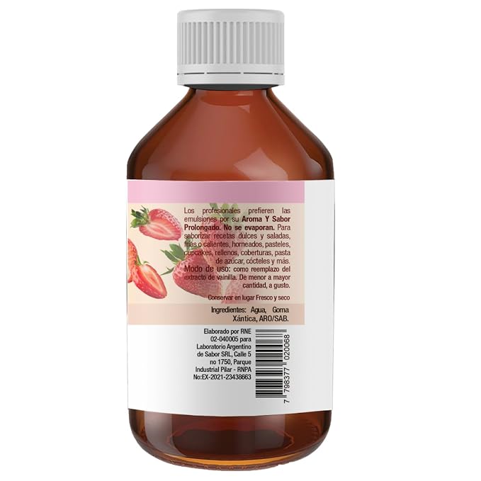 Gusteau's - Strawberry Flavor Bakery Emulsion, 4 fl oz (100ml) Alcohol Free, Sugar Free, Kosher (Strawberry)
