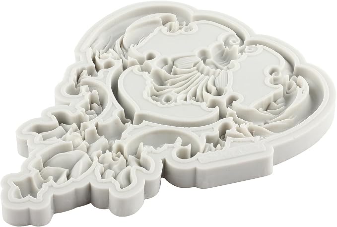 Baroque Style Curlicues Scroll Lace Fondant Silicone Molds Relief Flower Mold Filigree Mold 3D Sculpted For Sugar Cake Decorating Cupcake Topper Candy Chocolate Gum Paste Polymer Clay