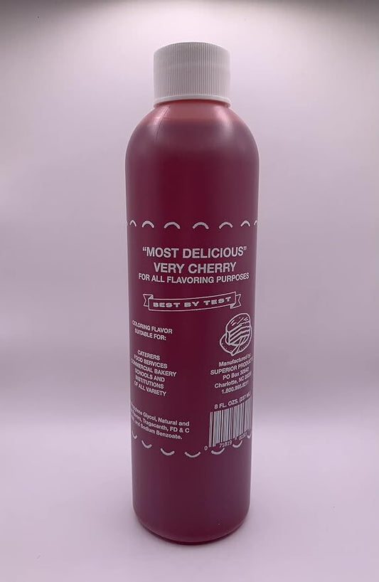 Superior Flavors 8oz Bottle | Cooking and Baking Flavoring | Delicious Substitute for Vanilla Extract | Water Based, and Alcohol Free (Very Cherry)