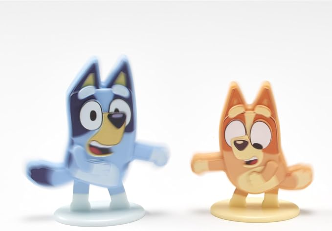 DecoSet® Bluey Dance Mode Cake Toppers, 3 Piece Cake Decoration With Bluey And Bingo Figurines and Muffin & Socks Poly Pic, For Birthday, Parties, Celebration