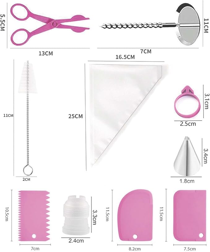 Cake Decorating Kit, 120 Pcs Piping Bags and Tips Set | ZjenNbecoHpave 120 Pcs Cake Decorating Kit, Stainless Steel Piping Bags and Tips Set, Icing Frosting Supplies for Baking