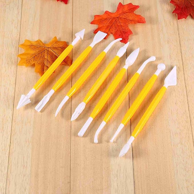 46 PCS Flower, Wish—46 Pieces Set Fondant Fondant Cake Sugarcraft Decorating Kit Ideal Sculpting Modeling Tools Cake Embossing Tool for Use with Sugar Paste Cakes Petal Craft