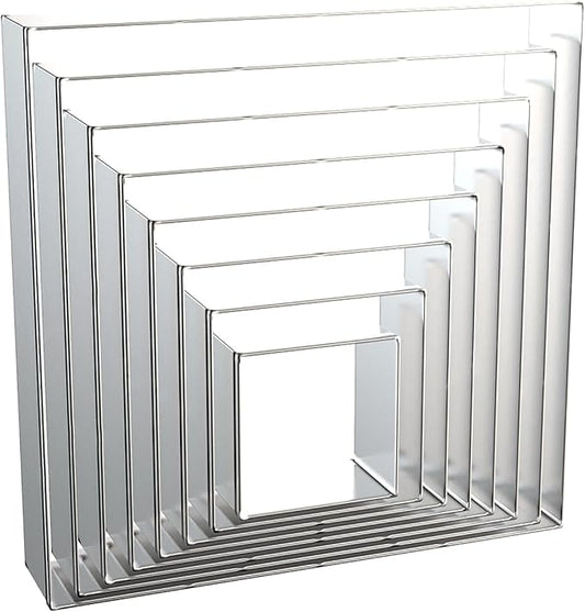 Square Cookie Cutter Set 8-Piece 1.5" to 5" by QAAQS