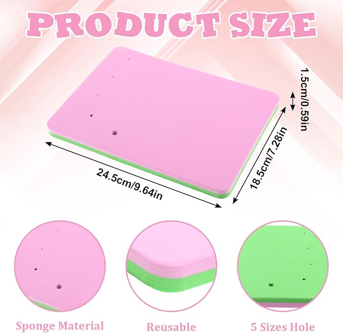 Polymer Clay Mat with 5 Holes, Fondant Paste Cake Foam Pad Mat Rectangular Flower Drying Mats Clay Modelling Tools Crafts Mats for Sugarcraft Cakes Decoration Painting