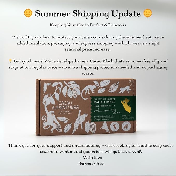 Cacao Adventures Ceremonial Cacao Coins, Tropical Desert Peru, 8 oz