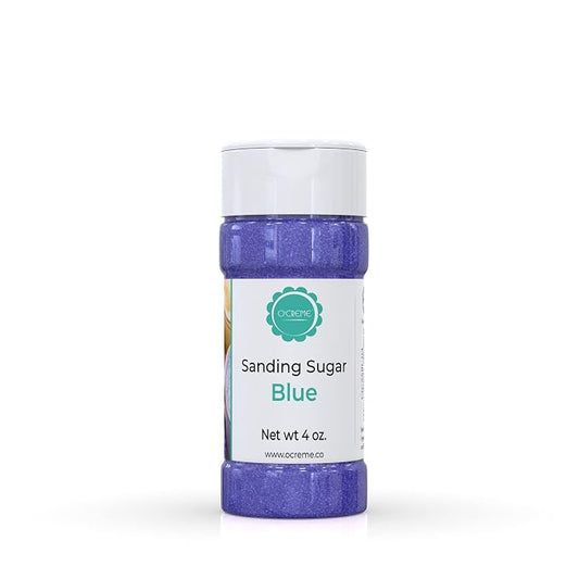 O’Creme Sanding Sugar for Cookie Decorating – Eye-Catching Blue Sugar Crystals for Unique Cake Toppings – Extra Sugar for Cake Toppings, Cupcakes and Cookies – Ideal Decoration Solution - 4 Ounce, Blue
