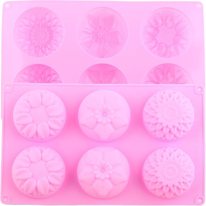 6 Cavity Flowers Shaped Silicone Chocolate Molds Sunflowers Daisy Mold For Chocolate Candy Set Of 2