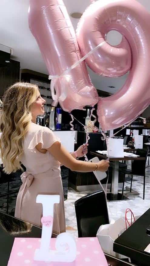 Number Balloons 1, 40 Inch One Balloons for 1st Birthday Girl Boy 1 11 21 Party Decorations Baby Shower Photo Shoot, Pastel Pink 1 Balloon