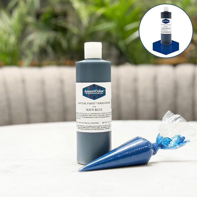 AmeriColor Food Coloring, Navy Blue Soft Gel Paste, 13.5 Ounce