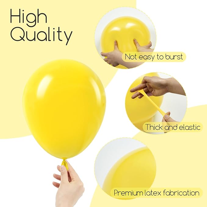 120pcs Yellow Balloon Arch Kit, 18 12 10 5 inch Yellow Latex Balloons Different Sizes Balloon Garland for Baby Shower Sunflower Bee Wedding Birthday Party Decorations