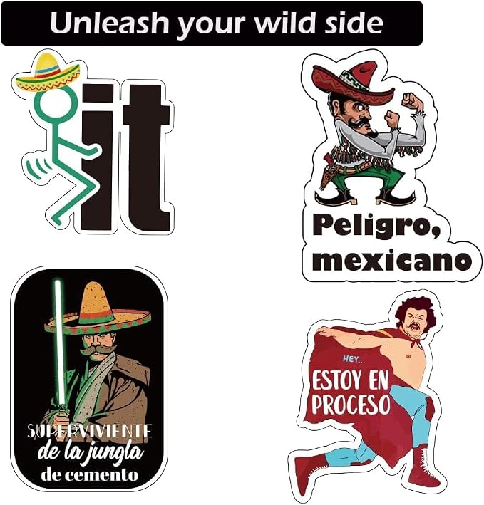 Mexican Cultural Hard Hat Stickers | Vinyl Stickers for Tools and Hard Hats | Fun Gifts for Adults,Blue-Collar, Ironworkers, Electricians, Linemen, Oilfield Workers