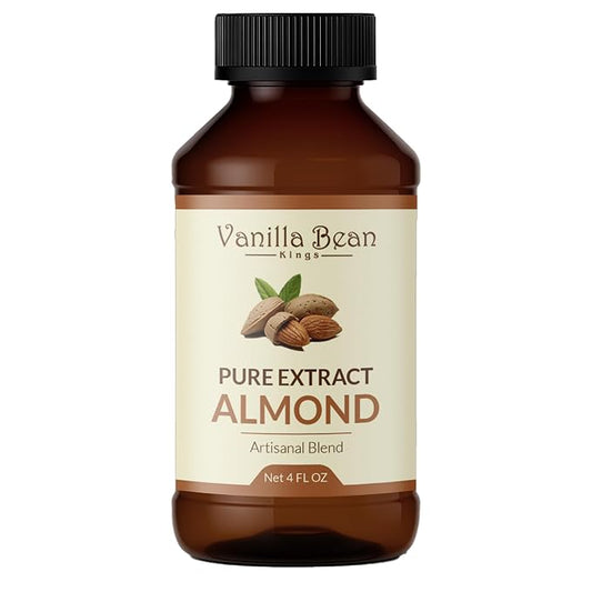 Pure Almond Extract for Baking and Flavoring - 4 OZ - Premium Quality Natural Flavors for Baked Goods, Desserts, & Cooking