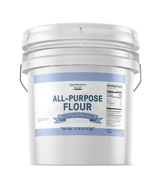 Unpretentious All Purpose Flour, 3.5 Gallon Bucket, Versatile Kitchen Staple, Food Storage