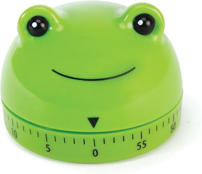 Kikkerland Frog Timer – Fun Gadget for Home & Kitchen – 60 Minute Windup Timekeeper for Cooking