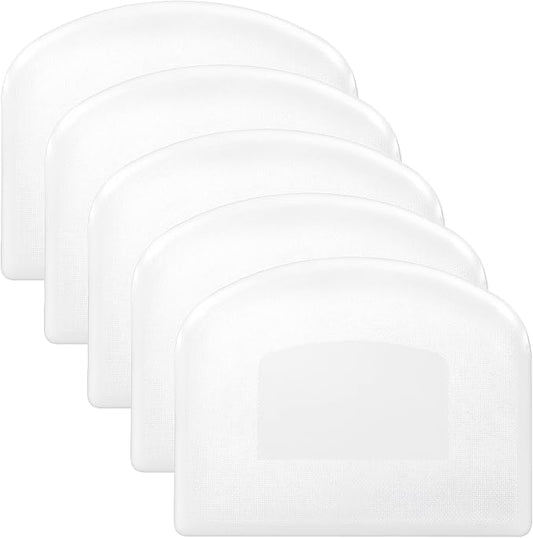 5 Pcs Plastic Dough Scraper,Plastic Bench Scraper Bowl Scrapers for Bread Dough Cake,Baking Supplies Kitchen Gadgets-White