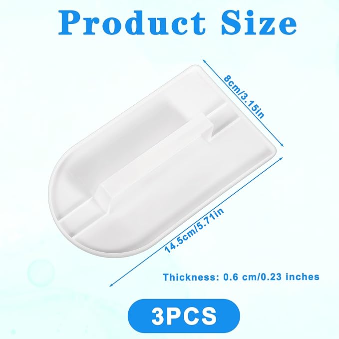 3 Pcs Fondant Smoothing Tool Cake Decoration Icing Smoother Polisher Paddle Fondant Polisher Finisher Sugarcraft Scraper Tool 14.5 x 8 cm/5.7" x 3.1" White