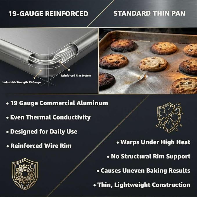13" x 18" Commercial Baking Tray with Lid 12 Pack Half Sheet Pan BPA Free Cover