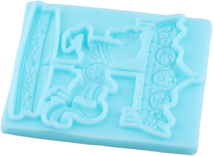 Carousel Fondant Mold Carousel Silicone Chocolate Mold for Cake Decorating Cupcake Topper Chocolate Candy Gum Paste Polymer Clay