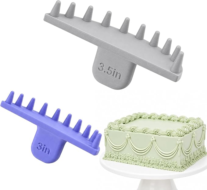 Hushee 2 Pcs Cake Arch Guide Tool Cake Decoration Tools Swag Marker Tool Piping Guide Convenient for Controlling Size and Position for Piping Beginners and Baker (Gray and Purple)