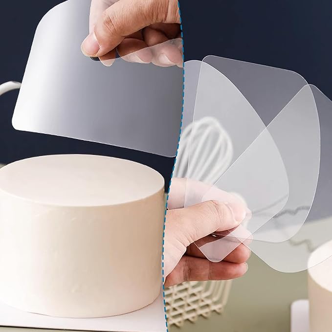 15 Pcs Transparent Cake Cream Scraper Plastic Cake Scraper Flexible Spatula Plastic Scraper Tool Cake Smoother for Icing Fondant Smoother Supplies Acrylic Cake Scraper DIY Baking Tool