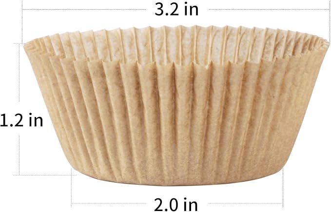 Caperci Standard Natural Cupcake Liners 500 Count, No Smell, Grease-Proof Paper Muffin Liners, Food-grade Baking Cups for Cupcakes, Muffins, Nuts