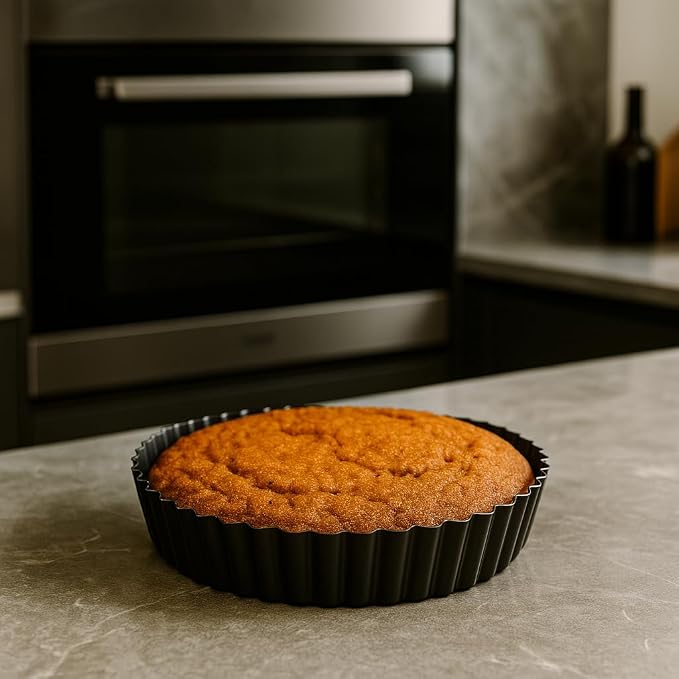 Set of 3 Deep Dish Pie Pan with Removable Bottom - Fluted Carbon Steel Tart Pan for Quiche Lorraine & Pies - Crispy Crust Baking Dish for Home Bakers - 7.87, 9.44 and 11 inches