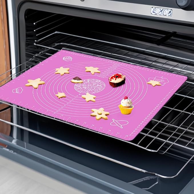 Silicone Baking Mat for Rolling Out Pastry Dough, 20 x 16 Inches, Pink