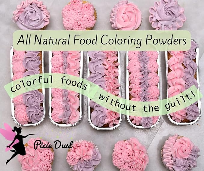 Dye Free Apple Green and Forest Green Food Coloring Powders Set. | Perfect for cake decoration, cookie frosting, icing & drinks | Plant-Based, All Natural, Kosher, Flavorles | By Pixie Dust | 2 Jars (0.40 oz / 11g Each) 22gr Total.