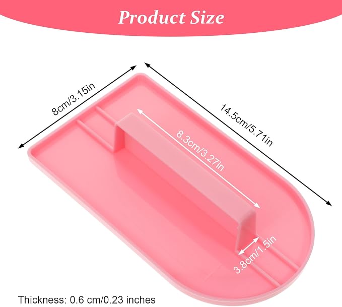 2 PCSCake Decoration Icing Smoother, Fondant Smoothing Tool, Plastic Fondant Icing Smoother Polisher, Icings Scraper Paddle Tool for Cake Decoration Tools (Pink, Green)