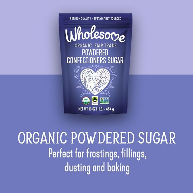 Wholesome Sweeteners, Organic Powdered Sugar, 1 lb ( Packaging may vary ) (Pack of 5)