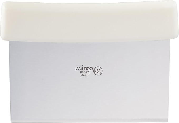 Winco , 6'' x 3' Scraper with Plastic Handle and Stainless Steel Blade, Dough Chopper, White