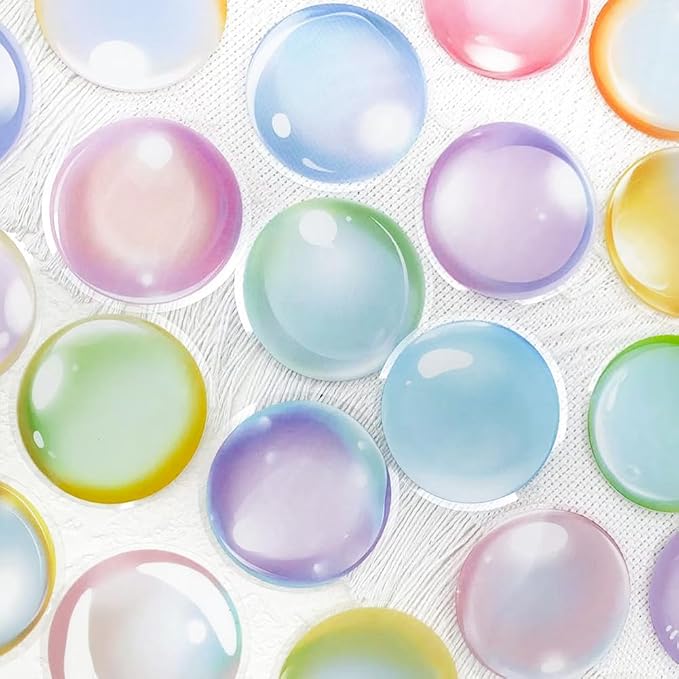 Macaron Color Bubble Stickers,100 Pcs Clear Epoxy Bubble Dots Stickers Self-Adhesive Bubble Stickers for DIY Crafts Scrapbooking Gift Wrapping and Party Decoration
