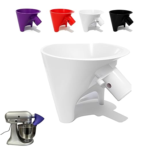 Flour Funnel Compatible for KitchenAid Mixer, Easy Pour No-Mess Attachment, Anti-Splash Attachment for Tilt-Head Stand Mixer 4.5 & 5 Quart (KSM150), Dishwasher Safe Baking Tool