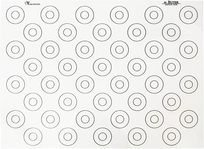 de Buyer Macaron Silicone Baking Mat - 15.75” x 11.75” - Perfect for Macarons & Cookies - Nonstick & Easy to Clean