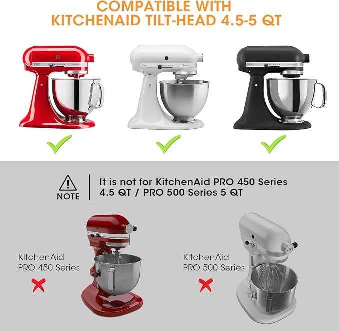Aieve Mixer Slider Mat for KitchenAid 4.5–5 QT Tilt-Head Stand Mixer Accessories, Upgraded Acrylic Sliding Tray with Felt Bottom, Easy to Move, Black