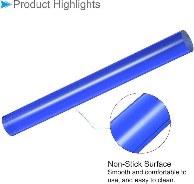 Acrylic Clay Roller, 9 Inch Length 1 Inch Dia., Acrylic Non-Stick Rolling Pin Roller Blue - (Applications: for Shaping Sculpting)